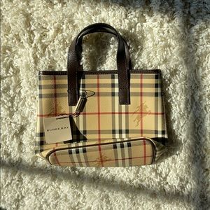 Authentic Vintage Burberry Small Tote Bag